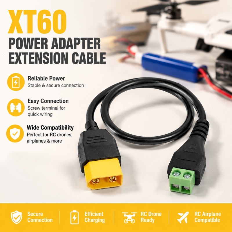 Drone Battery Adapter - XT60 Connector Male Female To 2