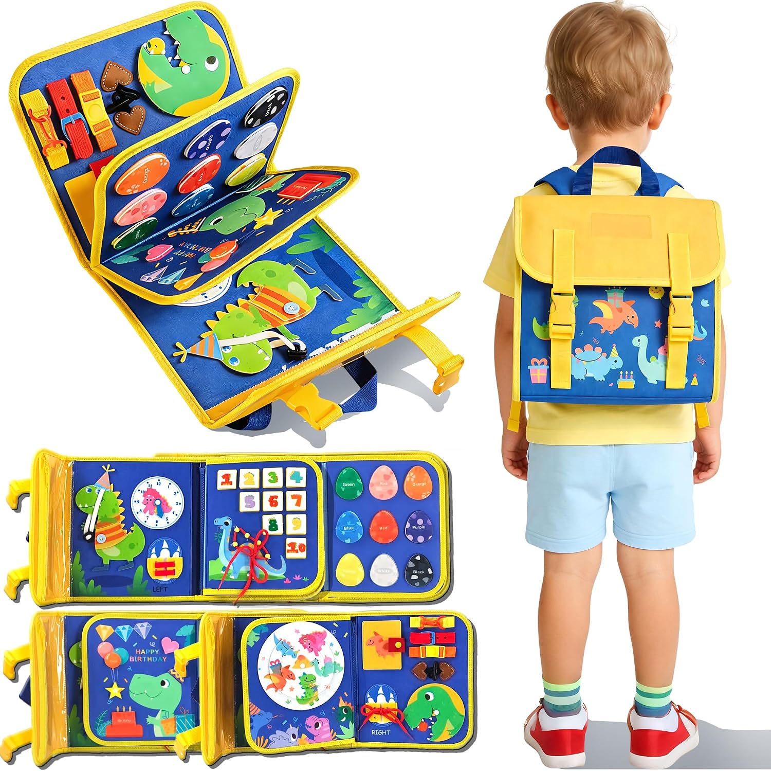 Dinosaur Toddler Busy Board Ba - Drone Backpack recension och pris