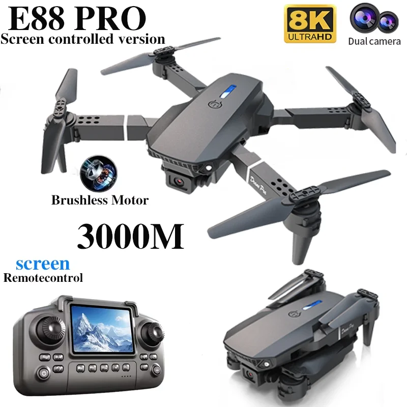 Professional E88 PRO Drone wit - Drone Controller Screen recension och pris