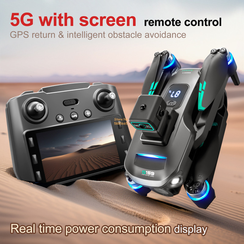 8K Dual Camera 5G WIFI FPV Rem - Drone Controller Screen recension och pris